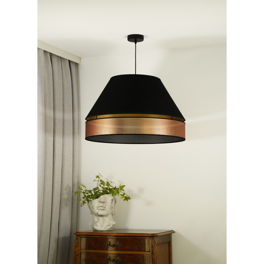 Duolla - Pakabinamas sietynas COPPER SHINY 1xE27/15W/230V diametras 60 cm juoda/varis