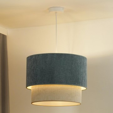Duolla - Pakabinamas sietynas CORDUROY 1xE27/15W/230V diametras 40 cm mėlyna/smėlio spalva
