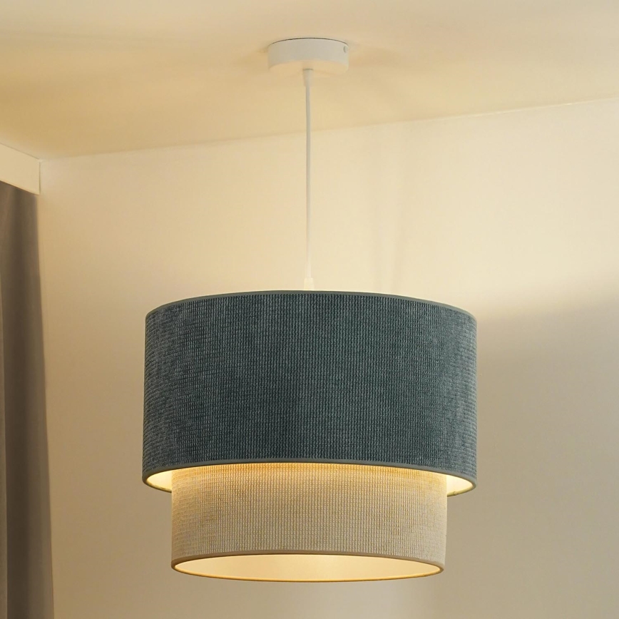 Duolla - Pakabinamas sietynas CORDUROY 1xE27/15W/230V diametras 40 cm mėlyna/smėlio spalva