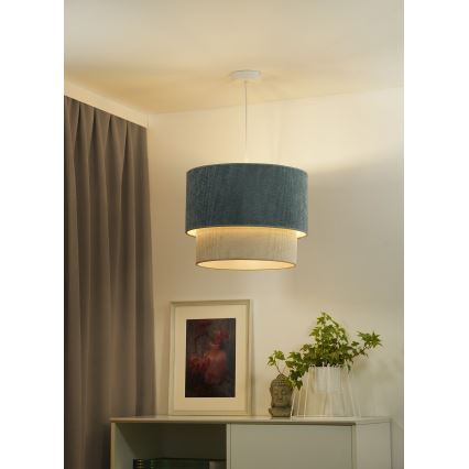 Duolla - Pakabinamas sietynas CORDUROY 1xE27/15W/230V diametras 40 cm mėlyna/smėlio spalva