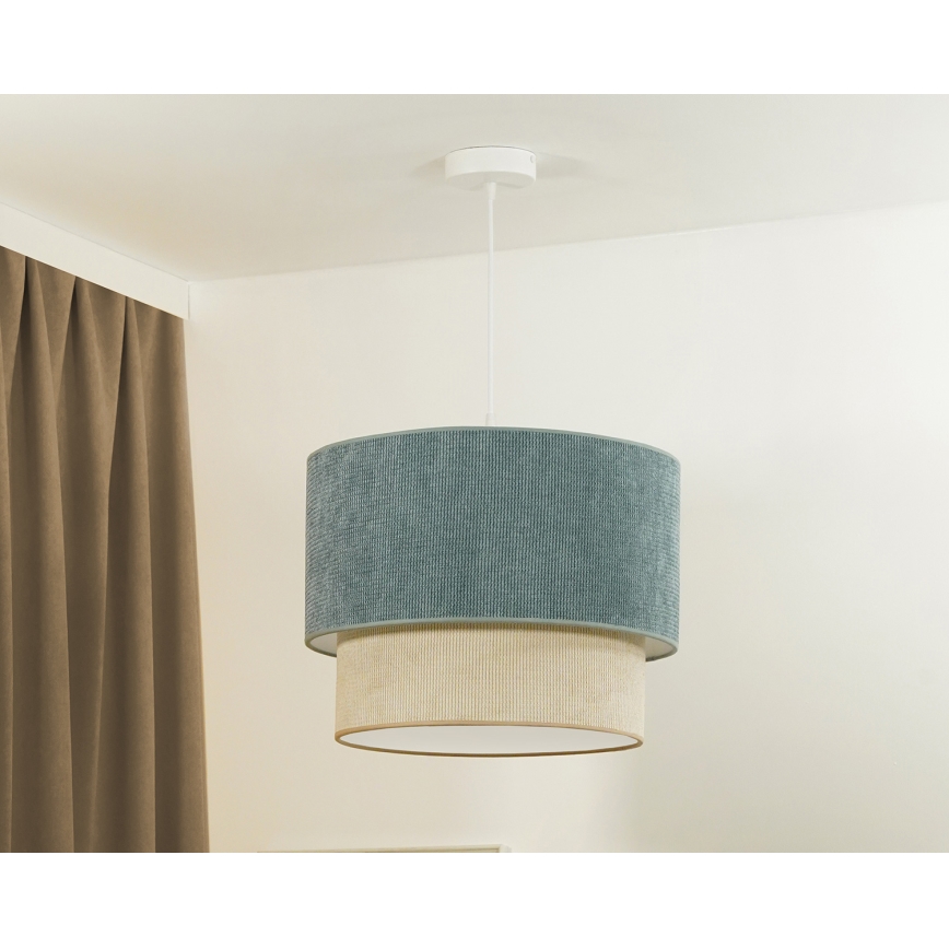 Duolla - Pakabinamas sietynas CORDUROY 1xE27/15W/230V diametras 40 cm mėlyna/smėlio spalva