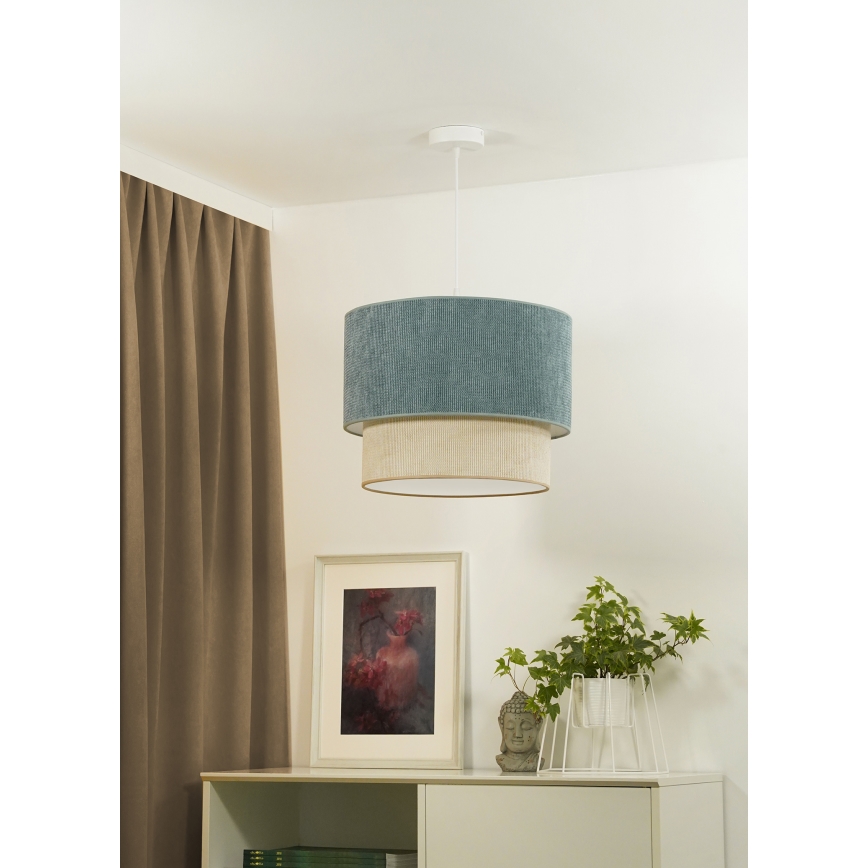 Duolla - Pakabinamas sietynas CORDUROY 1xE27/15W/230V diametras 40 cm mėlyna/smėlio spalva