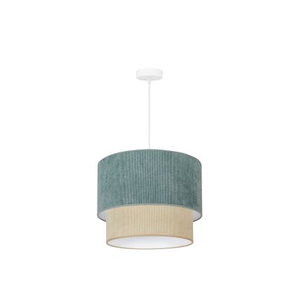Duolla - Pakabinamas sietynas CORDUROY 1xE27/15W/230V diametras 40 cm mėlyna/smėlio spalva