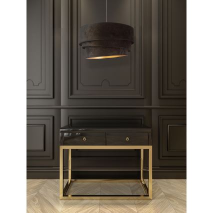 Duolla - Pakabinamas sietynas DEVON 1xE27/40W/230V diametras 45 cm juoda/auksas