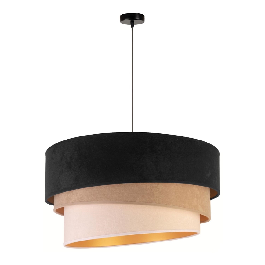 Duolla - Pakabinamas sietynas DEVON 1xE27/40W/230V diametras 45 cm juoda/smėlio spalva