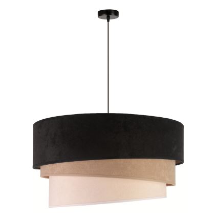 Duolla - Pakabinamas sietynas DEVON 1xE27/40W/230V diametras 45 cm juoda/smėlio spalva