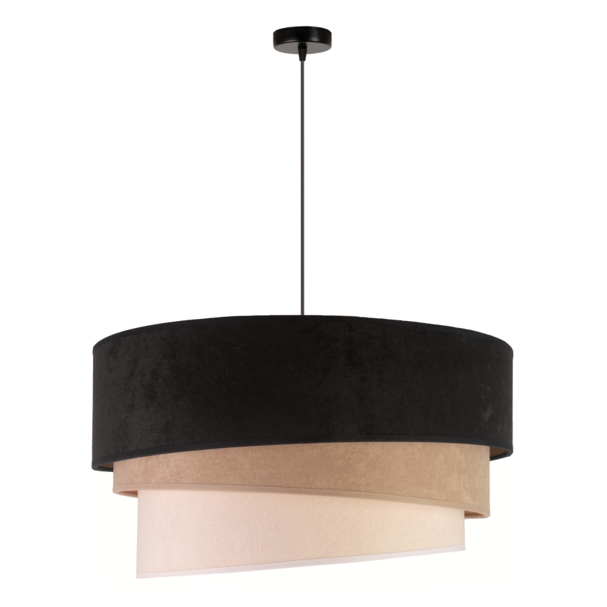 Duolla - Pakabinamas sietynas DEVON 1xE27/40W/230V diametras 45 cm juoda/smėlio spalva