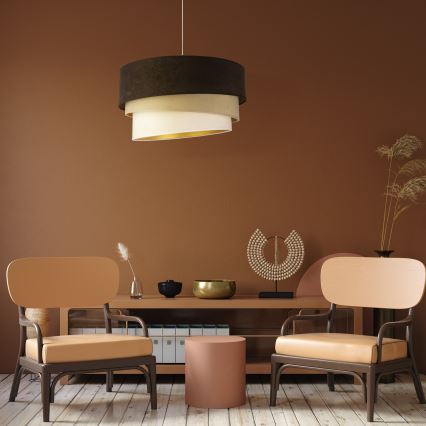 Duolla - Pakabinamas sietynas DEVON 1xE27/40W/230V diametras 45 cm ruda/smėlio spalva
