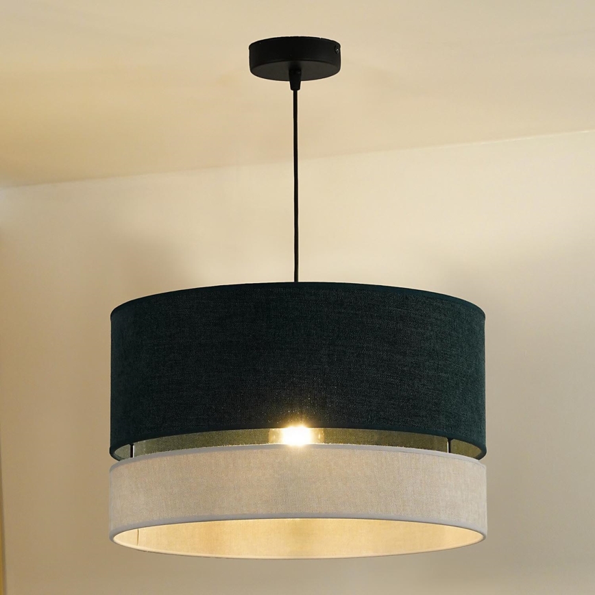 Duolla - Pakabinamas sietynas DOUBLE 1xE27/15W/230V diametras 40 cm žalia/pilka