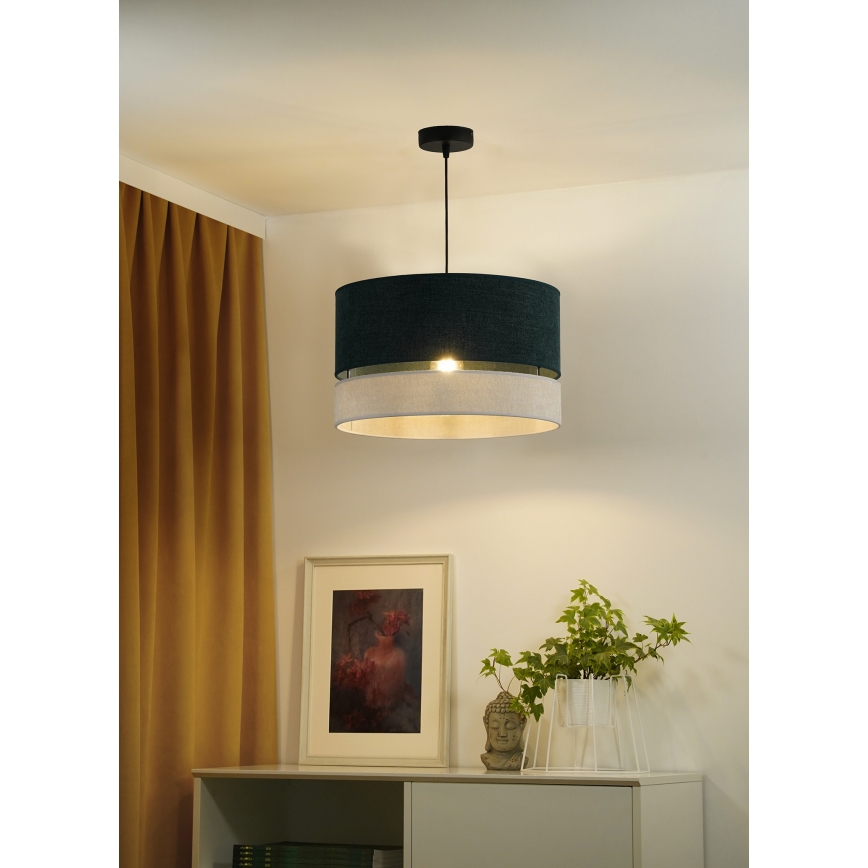 Duolla - Pakabinamas sietynas DOUBLE 1xE27/15W/230V diametras 40 cm žalia/pilka