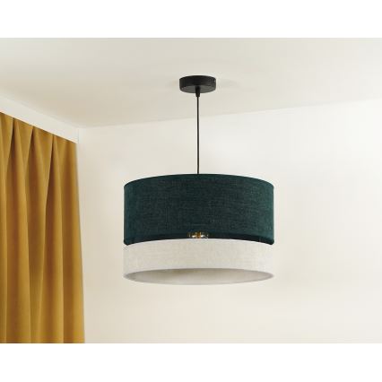 Duolla - Pakabinamas sietynas DOUBLE 1xE27/15W/230V diametras 40 cm žalia/pilka