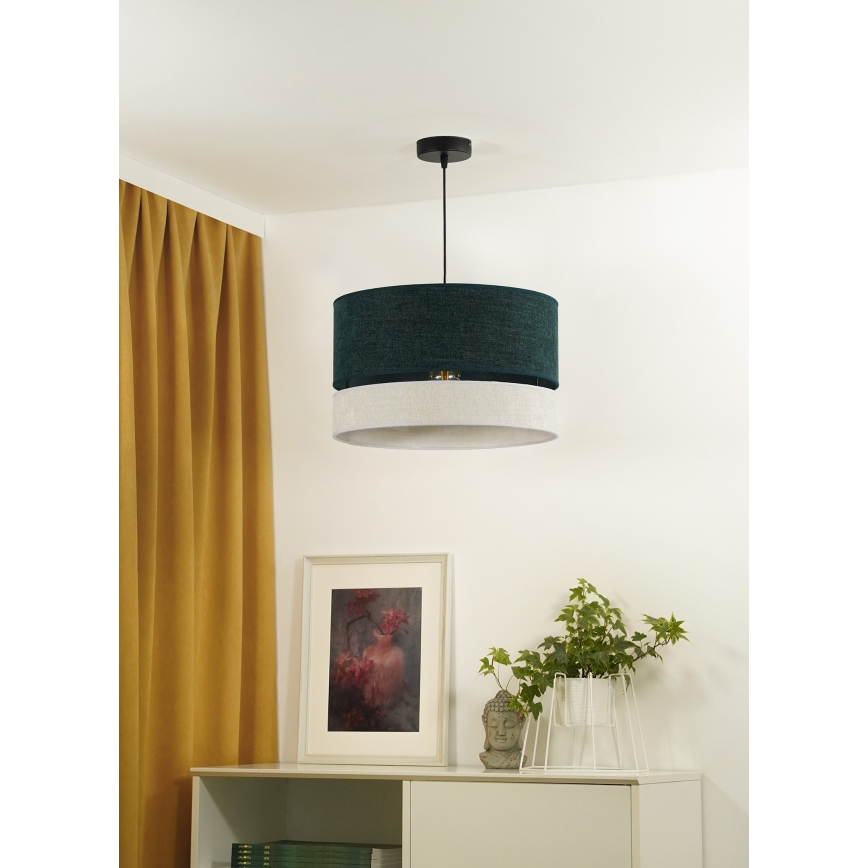 Duolla - Pakabinamas sietynas DOUBLE 1xE27/15W/230V diametras 40 cm žalia/pilka