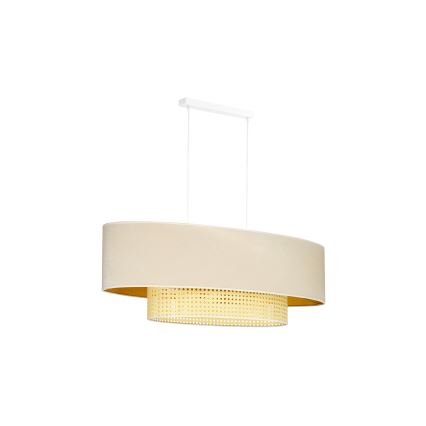 Duolla - Pakabinamas sietynas DOUBLE OVAL RATTAN 2xE27/15W/230V kreminė/rotangas