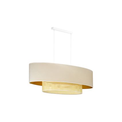 Duolla - Pakabinamas sietynas DOUBLE OVAL RATTAN 2xE27/15W/230V kreminė/rotangas