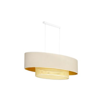 Duolla - Pakabinamas sietynas DOUBLE OVAL RATTAN 2xE27/15W/230V kreminė/rotangas