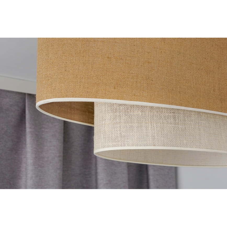 Duolla - Pakabinamas sietynas DOUBLE OVAL YUTE 2xE27/15W/230V ruda/kreminė
