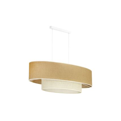 Duolla - Pakabinamas sietynas DOUBLE OVAL YUTE 2xE27/15W/230V ruda/kreminė