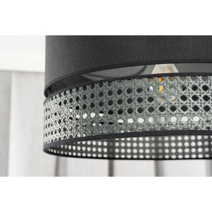 Duolla - Pakabinamas sietynas DOUBLE RATTAN 1xE27/15W/230V diametras 40 cm juoda