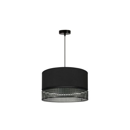 Duolla - Pakabinamas sietynas DOUBLE RATTAN 1xE27/15W/230V diametras 40 cm juoda