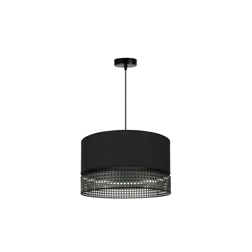 Duolla - Pakabinamas sietynas DOUBLE RATTAN 1xE27/15W/230V diametras 40 cm juoda
