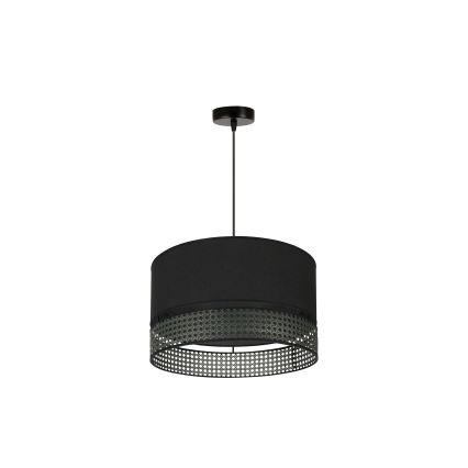 Duolla - Pakabinamas sietynas DOUBLE RATTAN 1xE27/15W/230V diametras 40 cm juoda