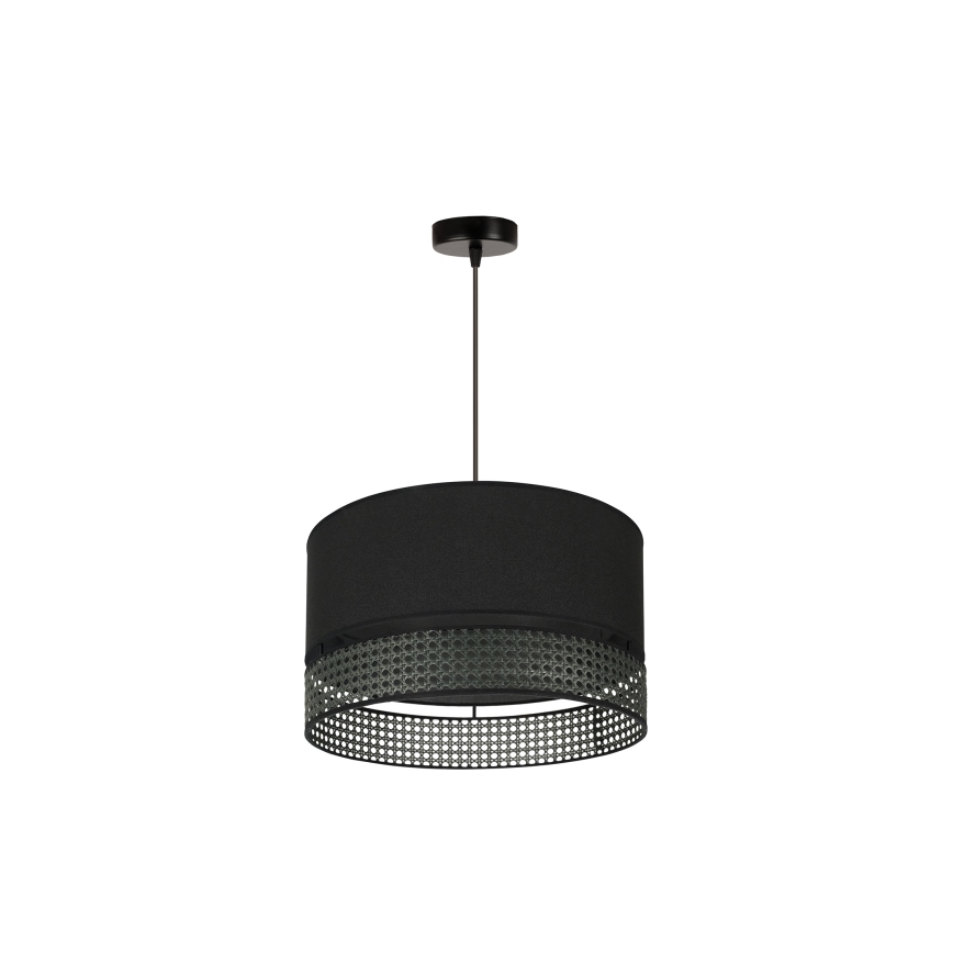 Duolla - Pakabinamas sietynas DOUBLE RATTAN 1xE27/15W/230V diametras 40 cm juoda