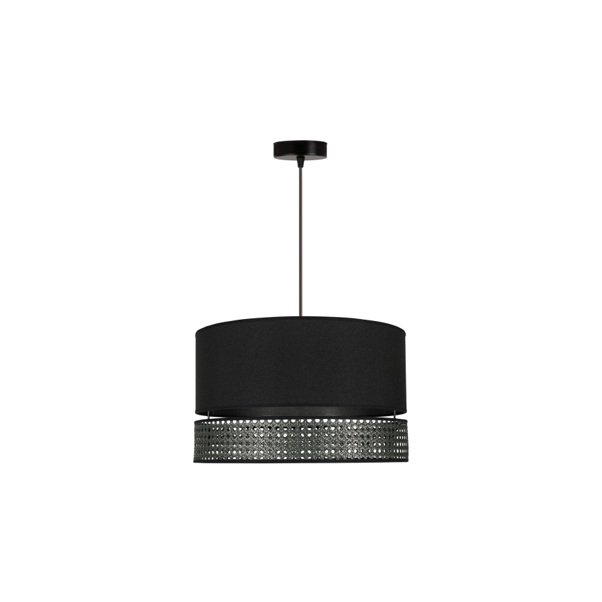 Duolla - Pakabinamas sietynas DOUBLE RATTAN 1xE27/15W/230V diametras 40 cm juoda