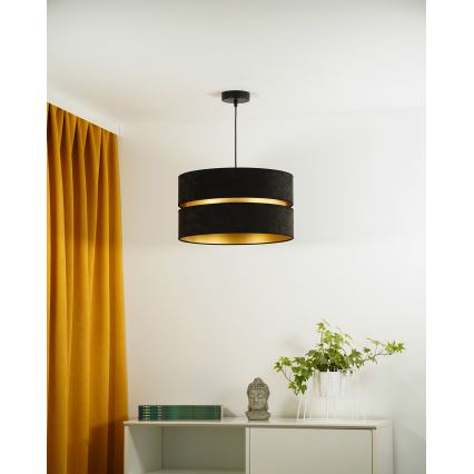 Duolla - Pakabinamas sietynas DUO 1xE27/15W/230V diametras 40 cm juoda/auksas