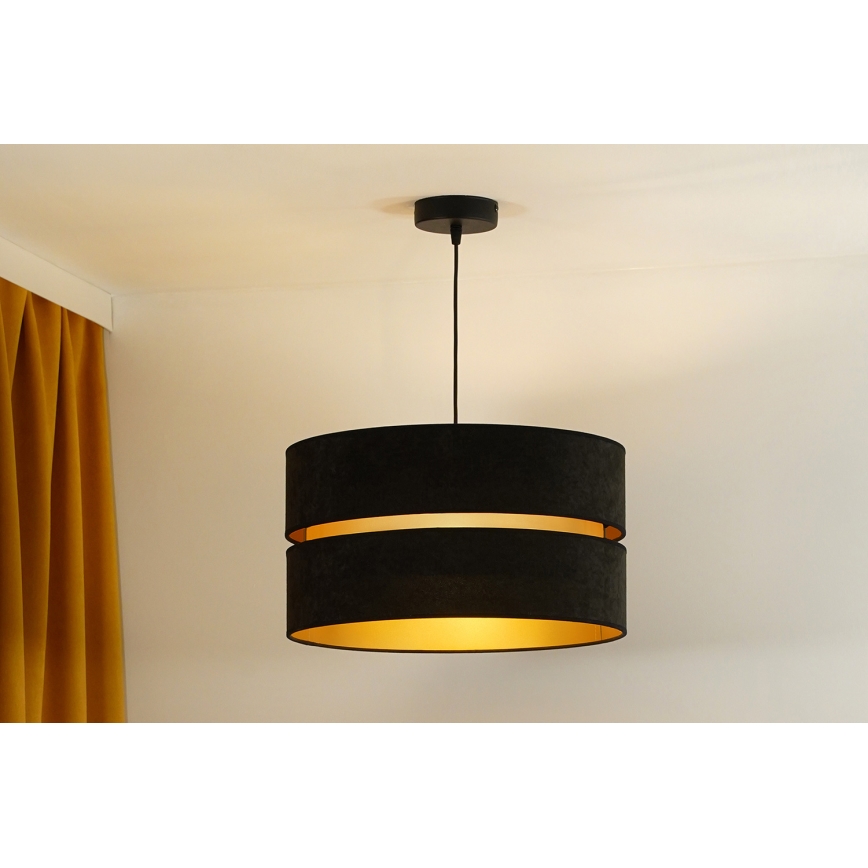 Duolla - Pakabinamas sietynas DUO 1xE27/15W/230V diametras 40 cm juoda/auksas