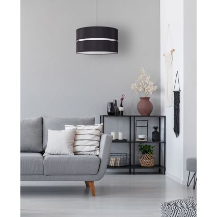 Duolla - Pakabinamas sietynas DUO 1xE27/15W/230V diametras 40 cm juoda/balta