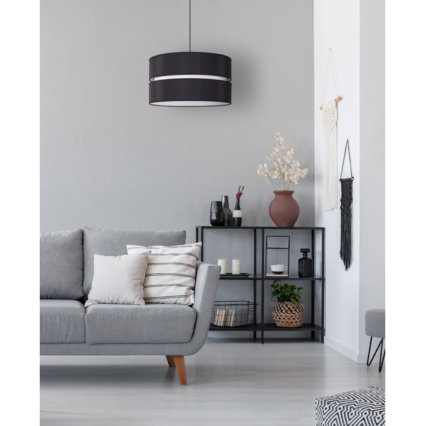 Duolla - Pakabinamas sietynas DUO 1xE27/15W/230V diametras 40 cm juoda/balta