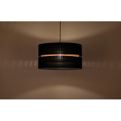 Duolla - Pakabinamas sietynas DUO 1xE27/15W/230V diametras 40 cm juoda/rotangas