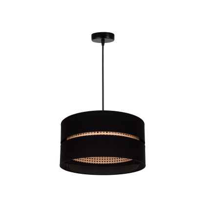 Duolla - Pakabinamas sietynas DUO 1xE27/15W/230V diametras 40 cm juoda/rotangas