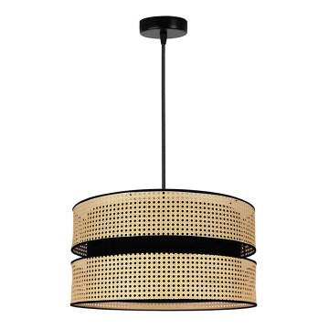 Duolla - Pakabinamas sietynas DUO 1xE27/15W/230V diametras 40 cm rotangas/juoda
