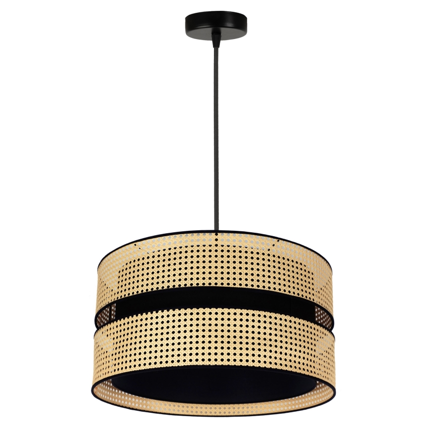 Duolla - Pakabinamas sietynas DUO 1xE27/15W/230V diametras 40 cm rotangas/juoda
