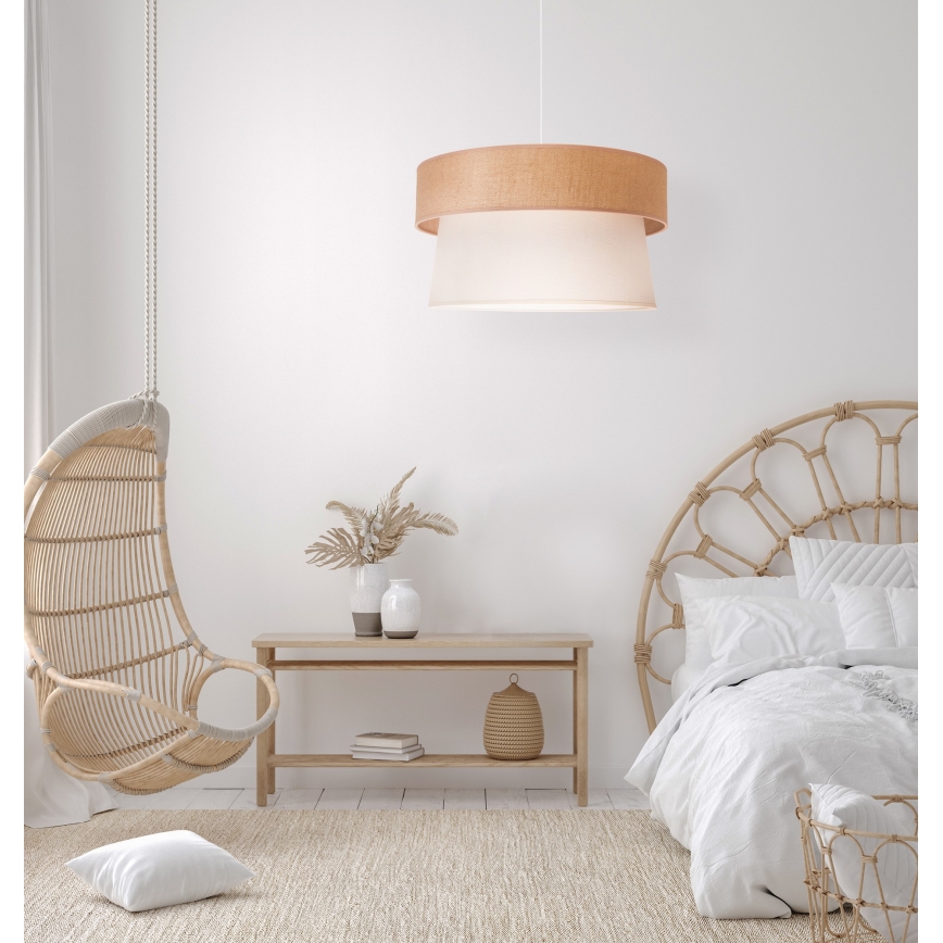 Duolla - Pakabinamas sietynas ETNIC 1xE27/40W/230V diametras 45 cm kreminė/smėlio spalva