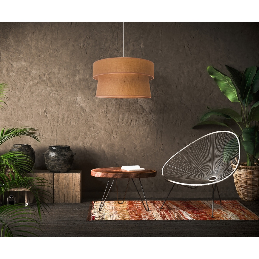 Duolla - Pakabinamas sietynas ETNIC 1xE27/40W/230V diametras 45 cm smėlio spalva