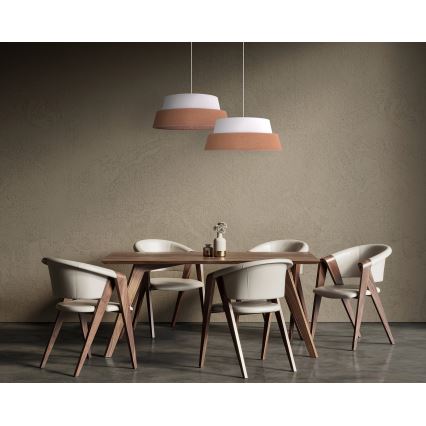 Duolla - Pakabinamas sietynas GALAXY 1xE27/15W/230V diametras 50 cm ruda/balta