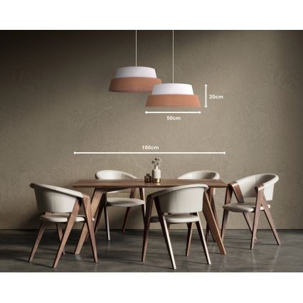 Duolla - Pakabinamas sietynas GALAXY 1xE27/15W/230V diametras 50 cm ruda/balta