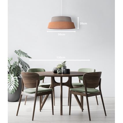 Duolla - Pakabinamas sietynas GALAXY 1xE27/40W/230V diametras 50 cm pilka/ruda