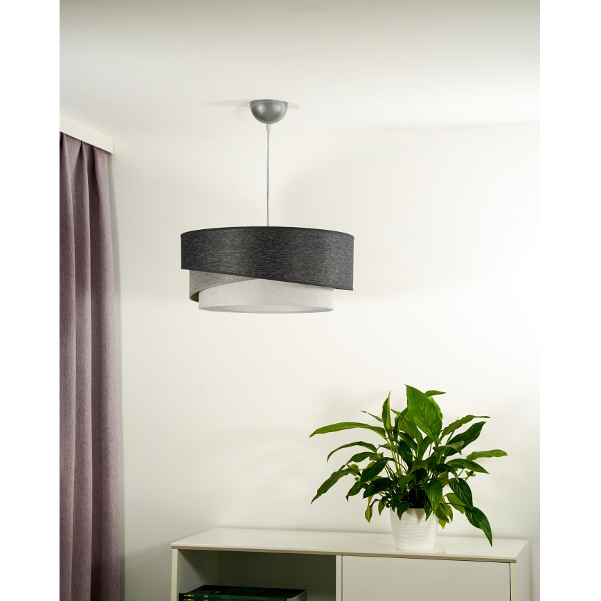 Duolla - Pakabinamas sietynas KOBO 1xE27/15W/230V diametras 45 cm antracitas/pilka/balta
