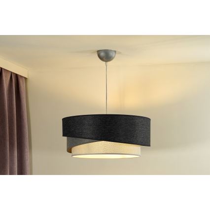 Duolla - Pakabinamas sietynas KOBO 1xE27/15W/230V diametras 45 cm antracitas/pilka/balta