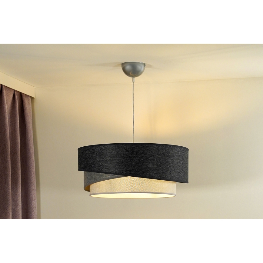 Duolla - Pakabinamas sietynas KOBO 1xE27/15W/230V diametras 45 cm antracitas/pilka/balta