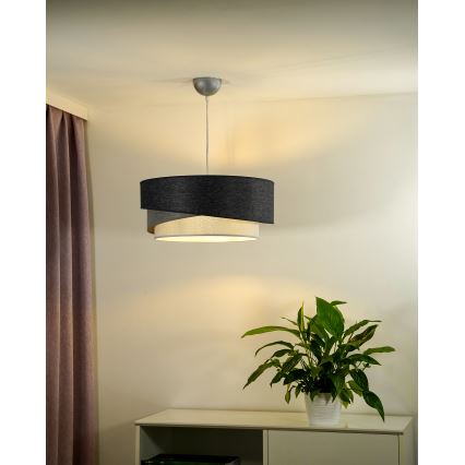Duolla - Pakabinamas sietynas KOBO 1xE27/15W/230V diametras 45 cm antracitas/pilka/balta