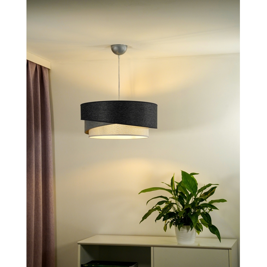Duolla - Pakabinamas sietynas KOBO 1xE27/15W/230V diametras 45 cm antracitas/pilka/balta