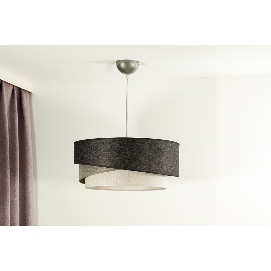Duolla - Pakabinamas sietynas KOBO 1xE27/15W/230V diametras 45 cm antracitas/pilka/balta