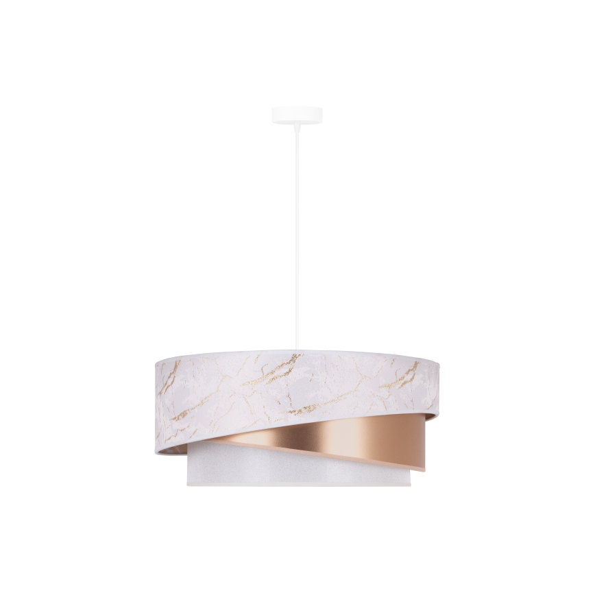 Duolla - Pakabinamas sietynas KOBO 1xE27/15W/230V diametras 45 cm balta/rožinis auksas