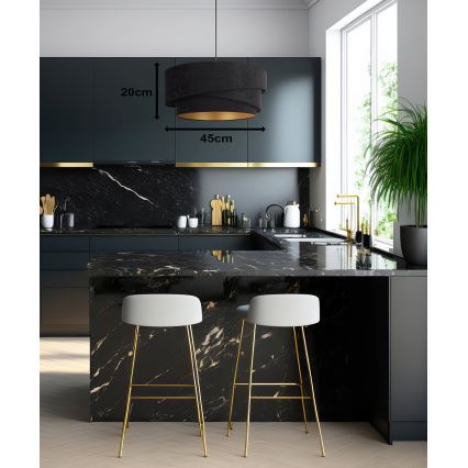 Duolla - Pakabinamas sietynas KOBO 1xE27/15W/230V diametras 45 cm juoda/auksas