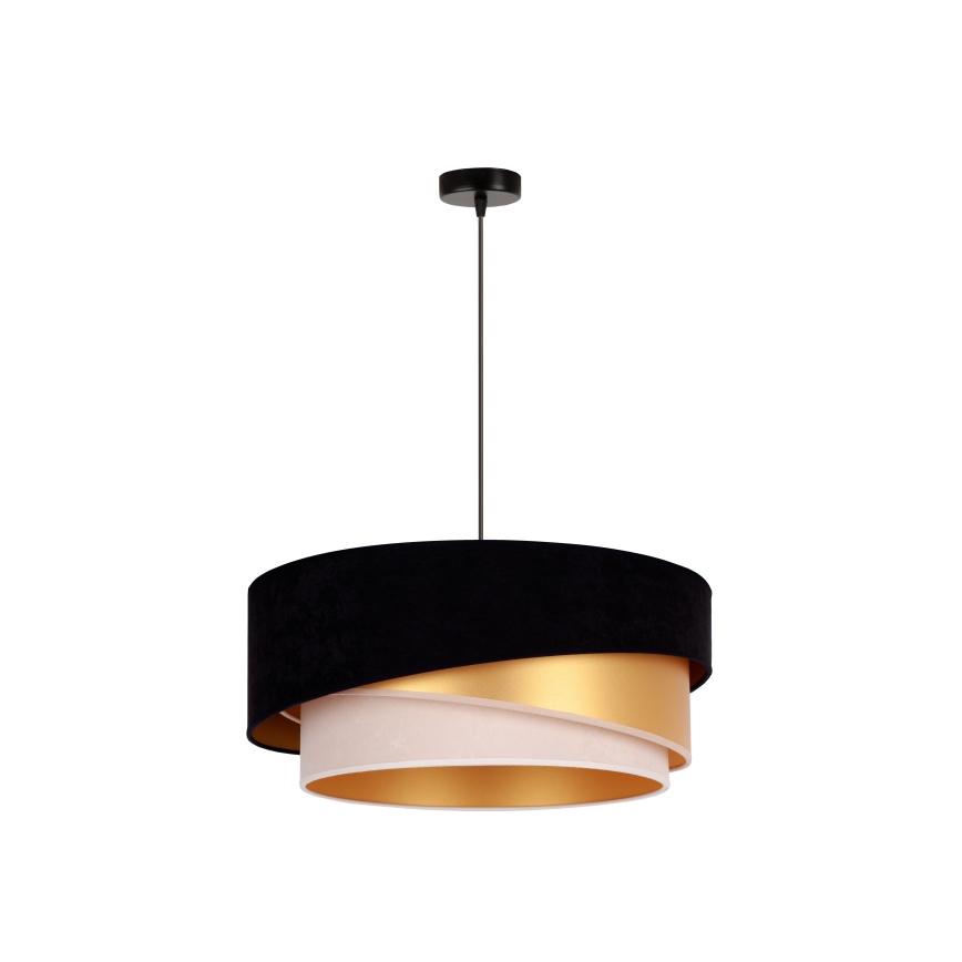 Duolla - Pakabinamas sietynas KOBO 1xE27/15W/230V diametras 45 cm juoda/auksas/kreminė