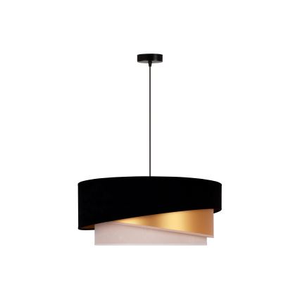 Duolla - Pakabinamas sietynas KOBO 1xE27/15W/230V diametras 45 cm juoda/auksas/kreminė